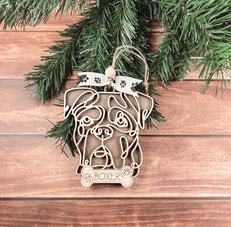 Personalized Boxer Christmas Ornament – Custom Holiday Decoration for Dog Lovers