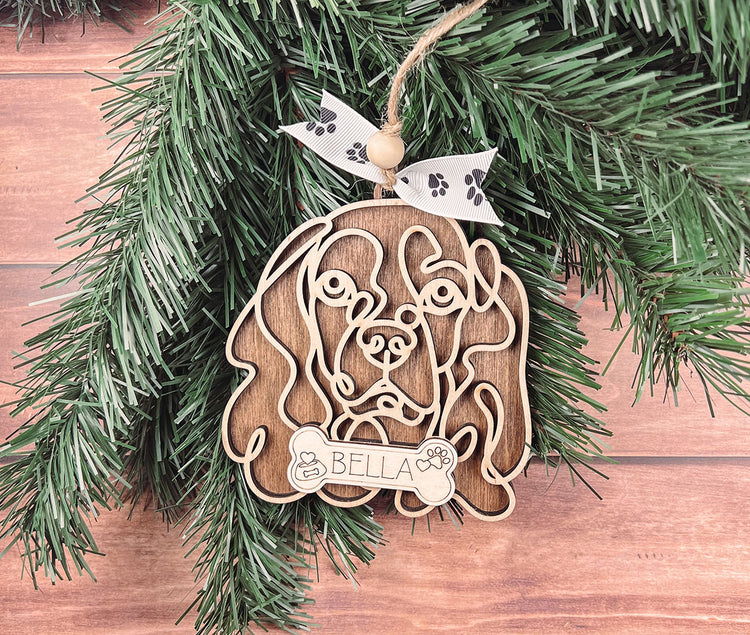 Personalized Cocker Spaniel Christmas Ornament – Custom Holiday Decoration for Dog Lovers