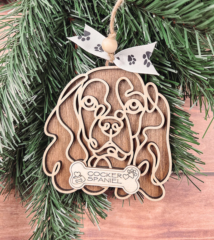 Personalized Cocker Spaniel Christmas Ornament – Custom Holiday Decoration for Dog Lovers
