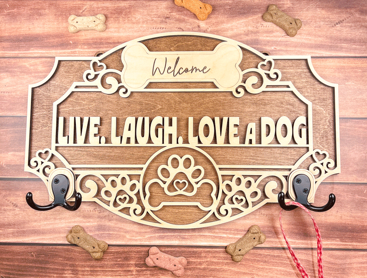 Personalized Dog Leash Holder | Custom Dog Breed Sign | Home Entryway Decor | Dog Lover Gift | Pet Leash Organizer | Dog Decor