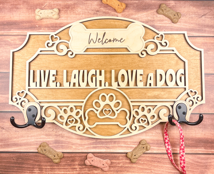 Personalized Dog Leash Holder | Custom Dog Breed Sign | Home Entryway Decor | Dog Lover Gift | Pet Leash Organizer | Dog Decor