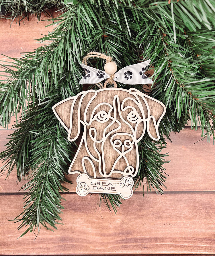 Personalized Great Dane Christmas Ornament – Custom Holiday Decoration for Dog Lovers