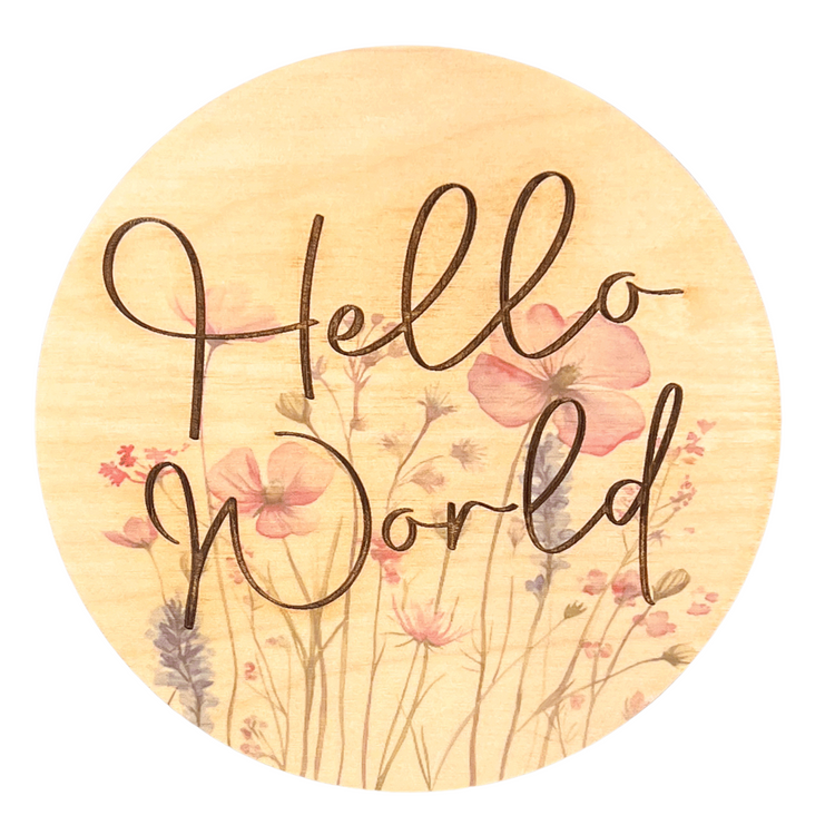 Floral Hello World Birth Announcement for Hospital