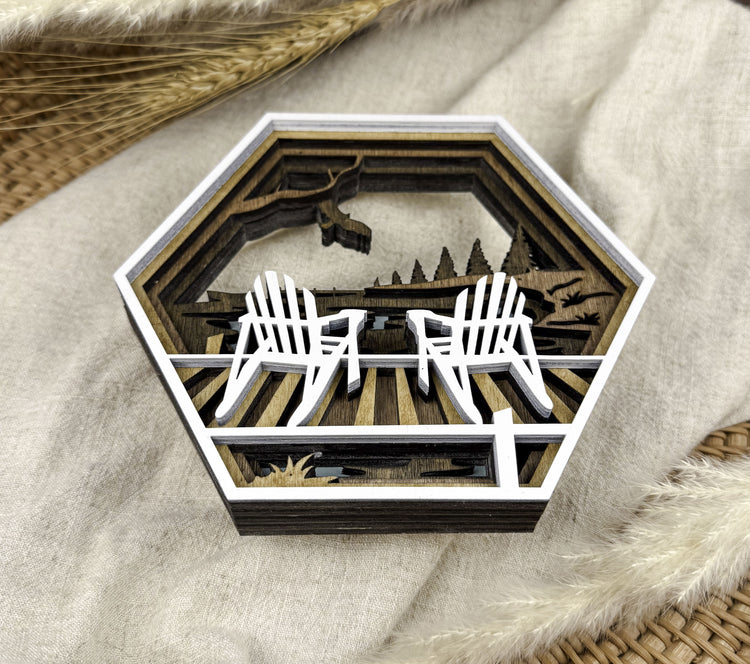 Lake House Decor Shelf Sitter – Rustic Cabin Wood Sign, Small Wooden Lake Home Accent for Shelf, Mantel or Table