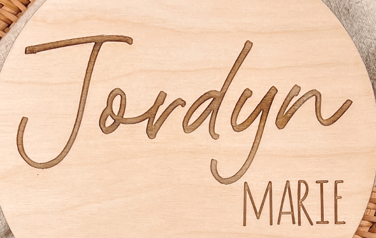 Personalized Wooden Baby Name Sign – Custom Birth Announcement Plaque for Newborn Photos