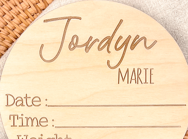 Personalized Baby Name & Birth Stats Sign – Engraved Wooden Newborn Announcement