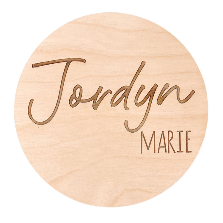 Personalized Wooden Baby Name Sign – Custom Birth Announcement Plaque for Newborn Photos