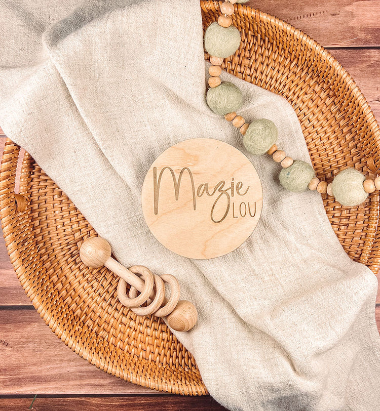 Personalized Birth Announcement Sign for Hospital – Custom Wooden Baby Name Plaque – Gender Neutral Newborn Keepsake