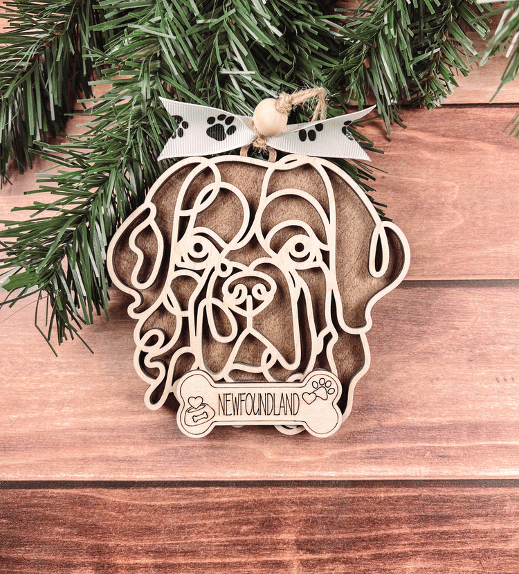 Personalized Newfoundland Christmas Ornament – Custom Holiday Decoration for Dog Lovers