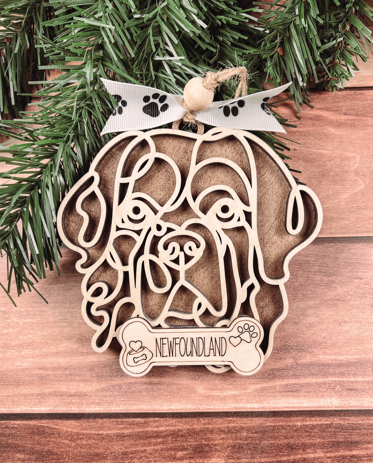 Personalized Newfoundland Christmas Ornament – Custom Holiday Decoration for Dog Lovers