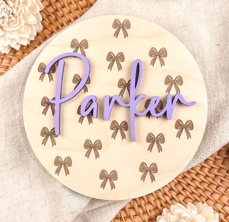 Personalized Baby Name Sign - Wooden Birth Announcement Keepsake - 3D Name or Double-Sided with Stats - 6", 8", 10"
