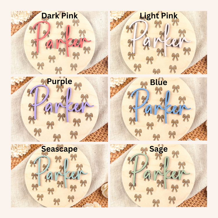 Personalized Baby Name Sign - Wooden Birth Announcement Keepsake - 3D Name or Double-Sided with Stats - 6", 8", 10"