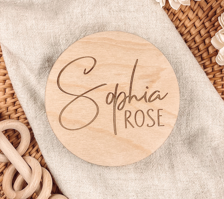 Personalized Baby Birth Announcement Sign for Hospital, Custom Baby Name Disc Perfect for Hospital and Newborn Photos