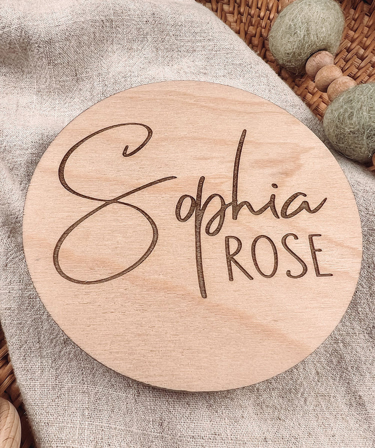 Personalized Baby Birth Announcement Sign for Hospital, Custom Baby Name Disc Perfect for Hospital and Newborn Photos