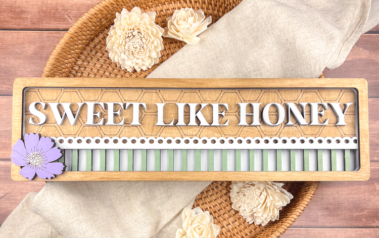 Sweet Like Honey Sign - Rustic Farmhouse Honeycomb Wall Decor - Bee Themed Home Sign