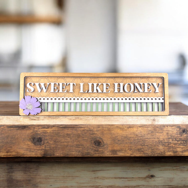 Sweet Like Honey Sign - Rustic Farmhouse Honeycomb Wall Decor - Bee Themed Home Sign