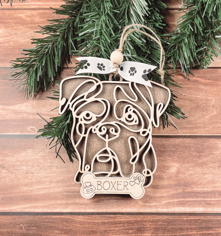 Personalized Boxer Christmas Ornament – Custom Holiday Decoration for Dog Lovers