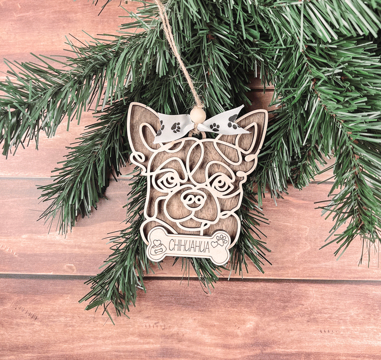 Personalized Chihuahua Christmas Ornament – Custom Holiday Decoration for Dog Lovers