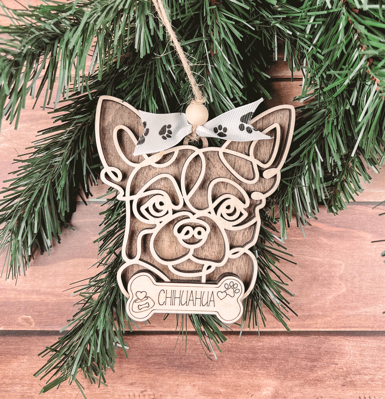 Personalized Chihuahua Christmas Ornament – Custom Holiday Decoration for Dog Lovers