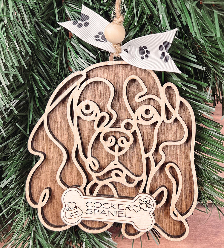 Personalized Cocker Spaniel Christmas Ornament – Custom Holiday Decoration for Dog Lovers