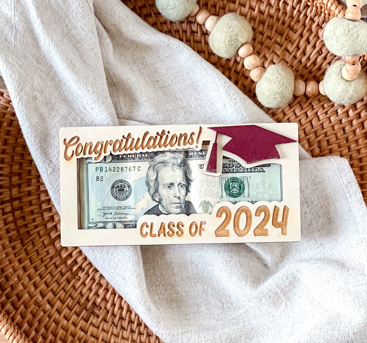 Graduation Money Holder, Custom Name and School Colors, Graduate Keepsake Gift