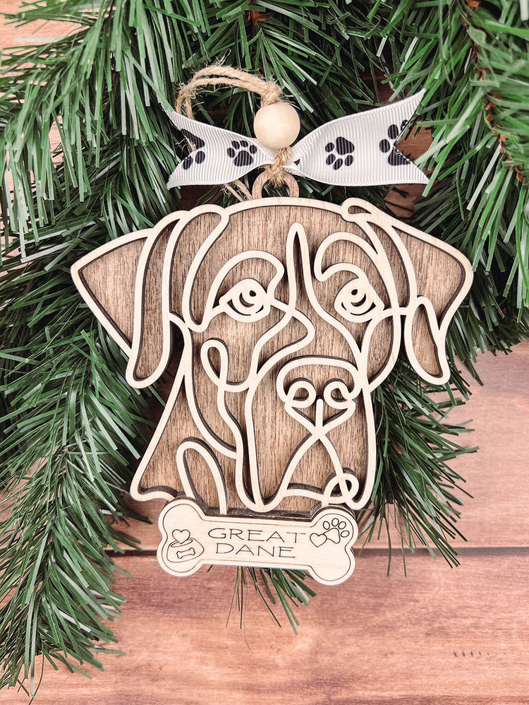 Personalized Great Dane Christmas Ornament – Custom Holiday Decoration for Dog Lovers