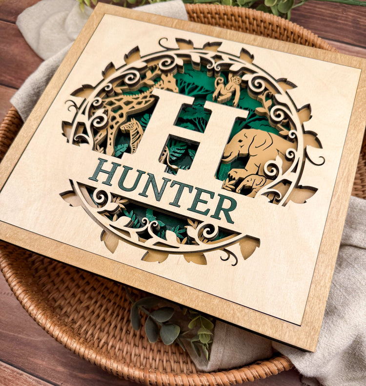 Safari Nursery Decor | Personalized Wooden Name Sign