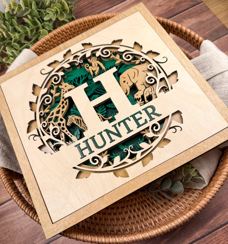 Safari Nursery Decor | Personalized Wooden Name Sign