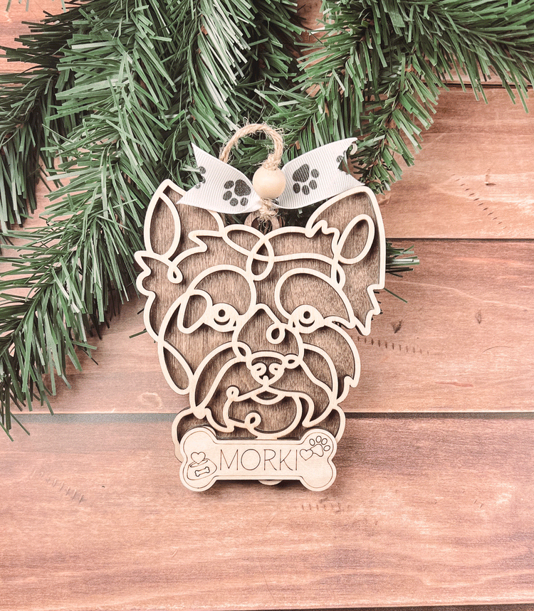 Personalized Morkie Christmas Ornament – Custom Holiday Decoration for Dog Lovers