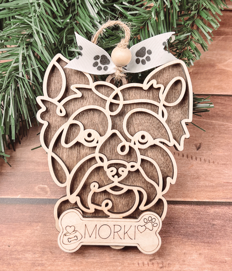 Personalized Morkie Christmas Ornament – Custom Holiday Decoration for Dog Lovers