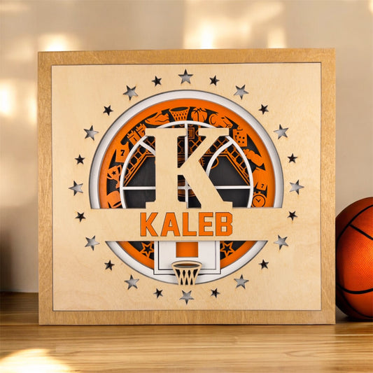 Personalized Basketball Name Sign | Custom Wood Sports Wall Decor for Boys Room, Teen Room or Graduation Gift