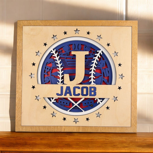 Personalized Baseball Name Sign – Custom Baseball Gift for Boys Room Decor