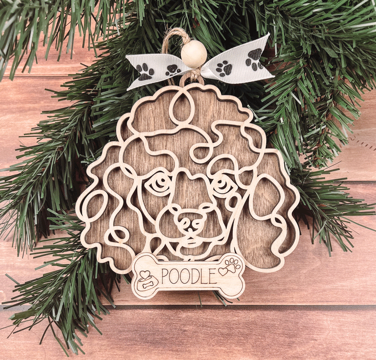 Personalized Poodle Christmas Ornament – Custom Holiday Decoration for Dog Lovers