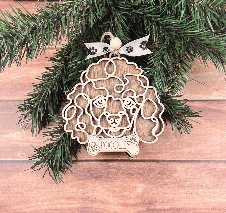 Personalized Poodle Christmas Ornament – Custom Holiday Decoration for Dog Lovers