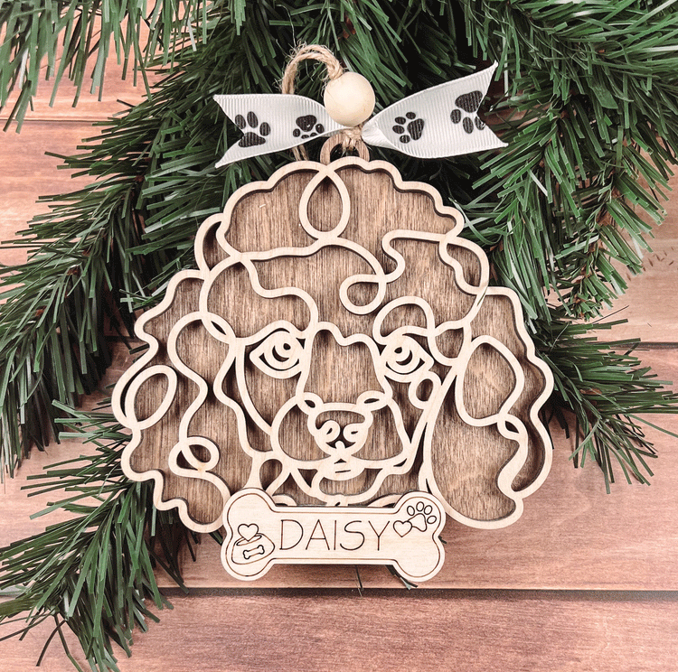 Personalized Poodle Christmas Ornament – Custom Holiday Decoration for Dog Lovers