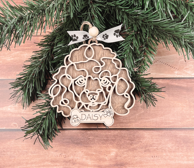 Personalized Poodle Christmas Ornament – Custom Holiday Decoration for Dog Lovers