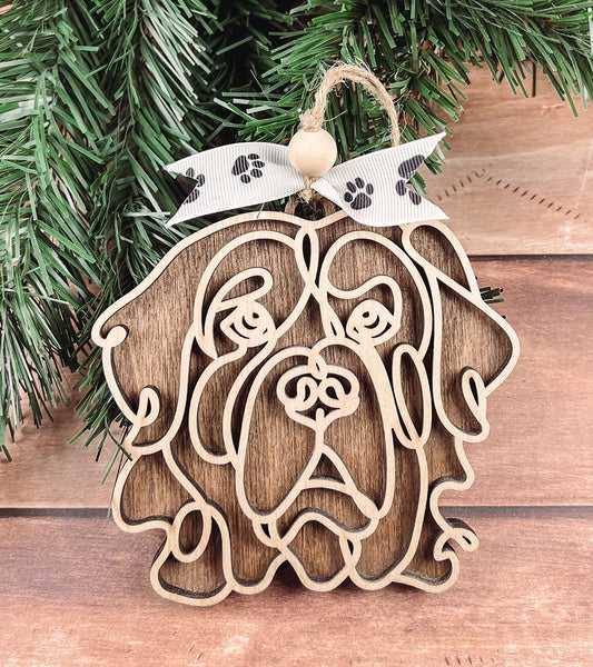 Personalized St Bernard Christmas Ornament – Custom Holiday Decoration for Dog Lovers