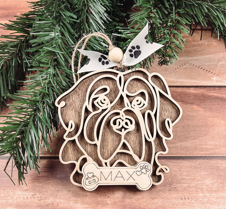 Personalized St Bernard Christmas Ornament – Custom Holiday Decoration for Dog Lovers