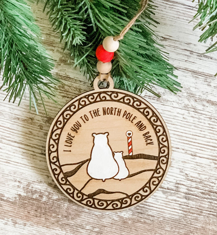 Unique I Love you to the North Pol and Back Polar Bear Christmas Ornament for 2022 (20 Layers)