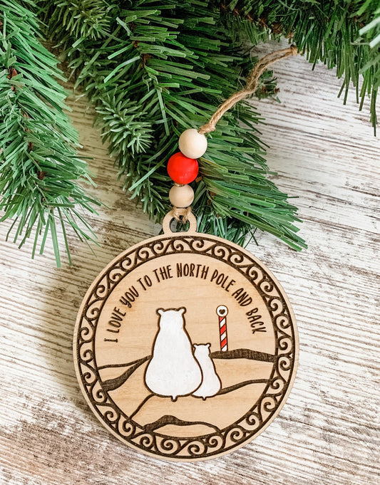 Unique I Love you to the North Pol and Back Polar Bear Christmas Ornament for 2022 (20 Layers)