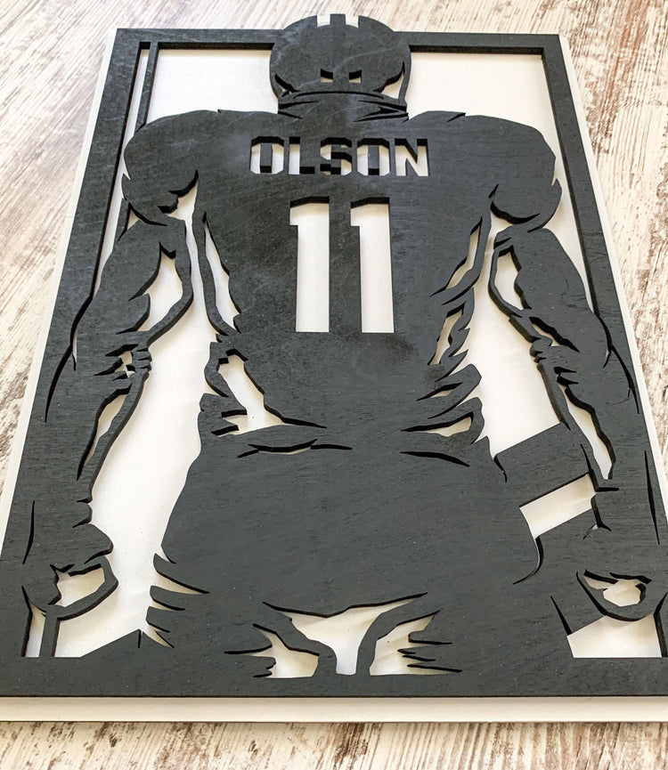 Personalized Football Player Sign High School Senior or Football Coach Gift