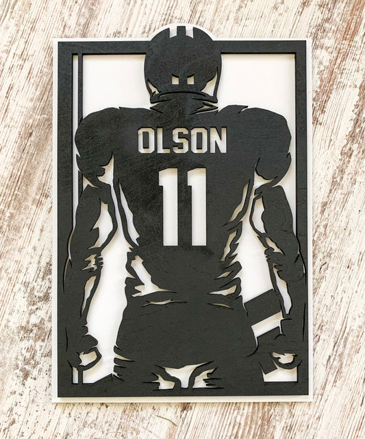 Personalized Football Player Sign High School Senior or Football Coach Gift