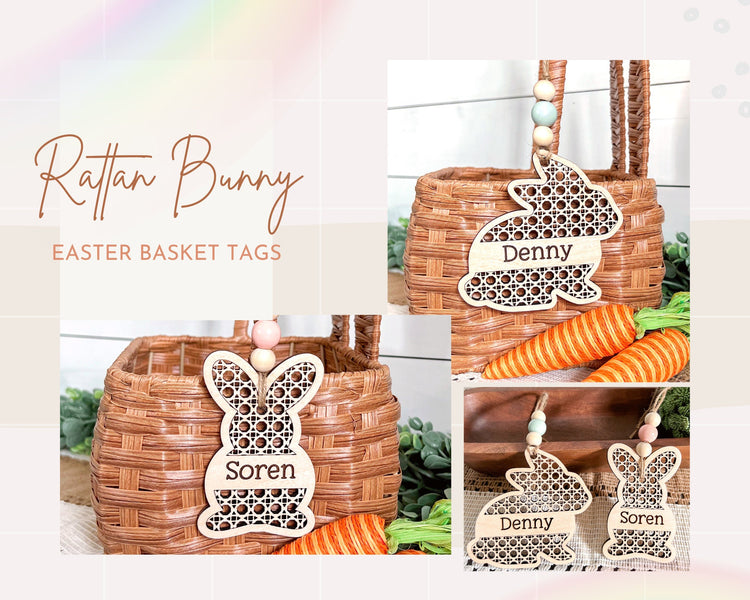 Personalized Rattan Easter Basket Tags