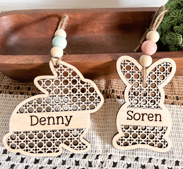 Personalized Rattan Easter Basket Tags